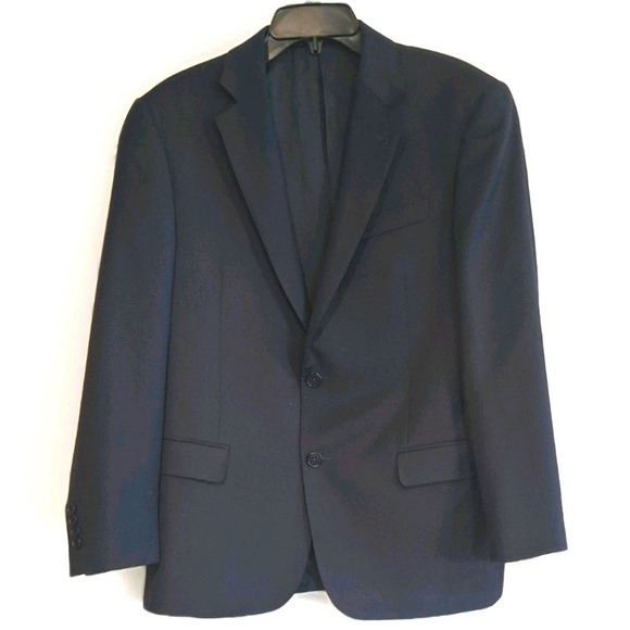 Emporio Armani 40R Black Wool Blazer Sport Coat Super 130s Mens Italy